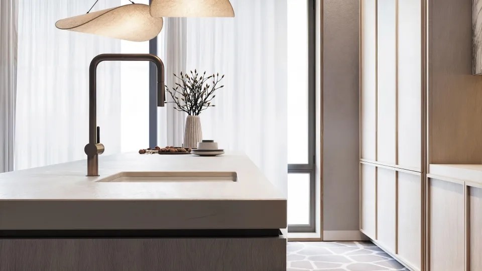 MOMI Baterie Bucătărie cu Pipă Extractibilă – Bronz Periat (BKM_C73N)