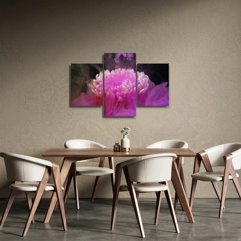 Tablou cu floare în fum roz (90x60 cm)