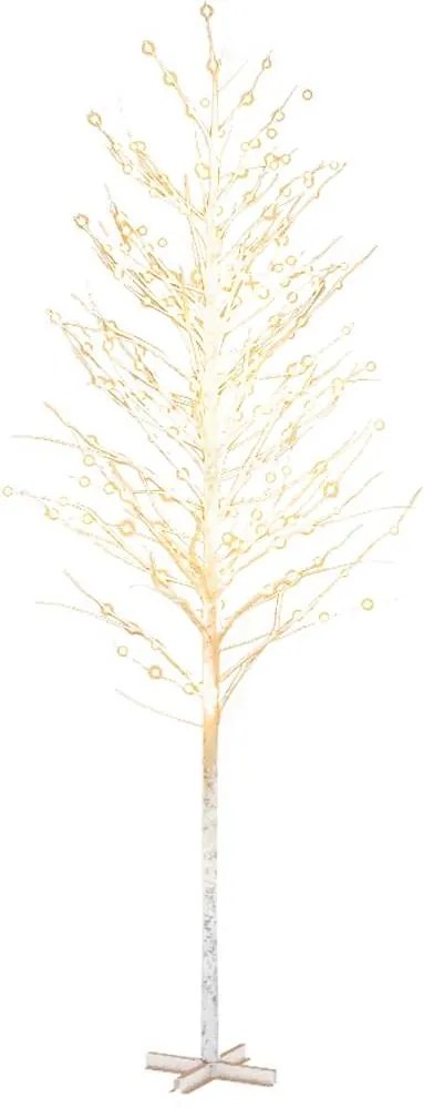 vidaXL Mesteacăn cu LED, alb, 672 LED-uri alb calde, 400 cm