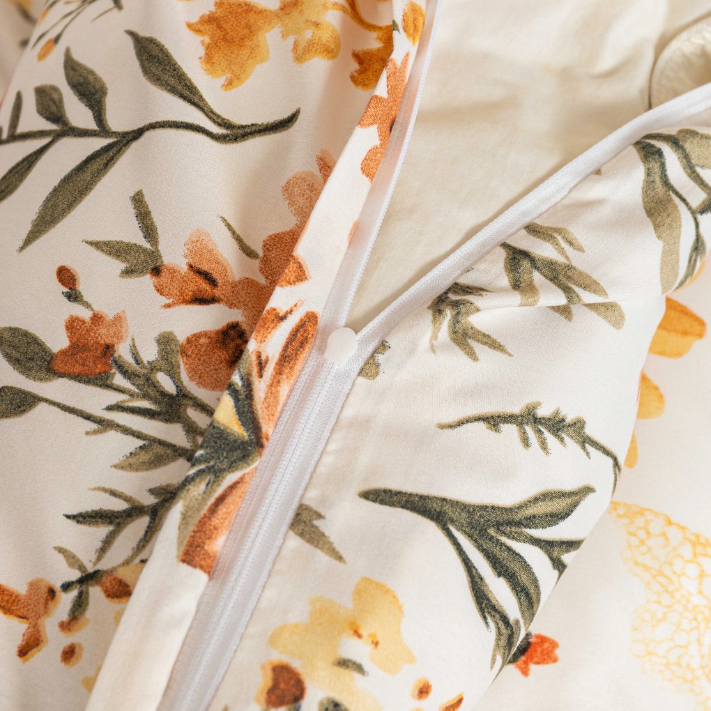 Husa pentru perna din microfibra FLORAL RIBBON 45x45 cm, crem