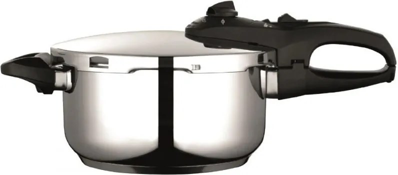 Set de 2 oale sub presiune Fagor Duo 4+6 L, 22 cm, 60/100 kPa, marcaj interior, fund IMPAKSTEEL, 5 sisteme de protecție, compatibile cu plitele cu inducție, culoare argintie