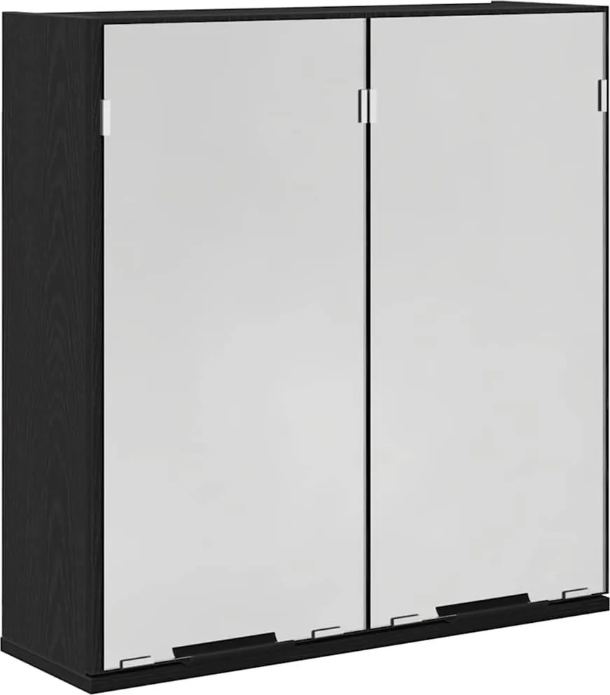 vidaXL Dulap cu oglindă Stejar Negru 64 x 20 x 67 cm Lemn compozit