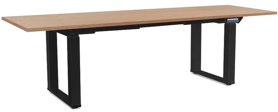 Masă înălțime reglabilă OfficeTech Strong 240 x 80 cm, picioare negre, stejar