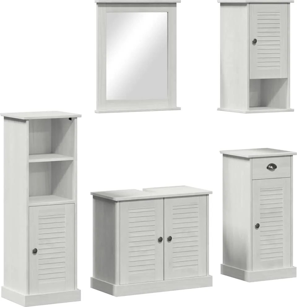 vidaXL Set de mobilier pentru baie cu sertar VIGO 5 pcs Alb Antic