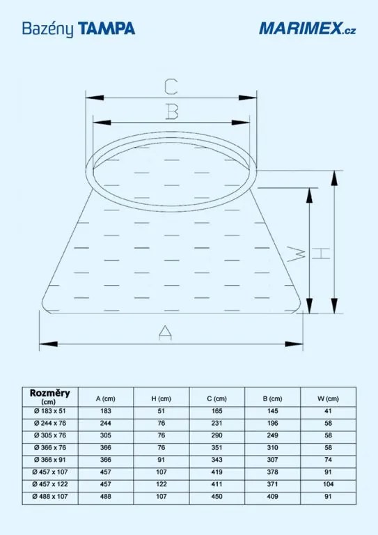 Piscină Tampa 3,05x0,76 m fără filtrare