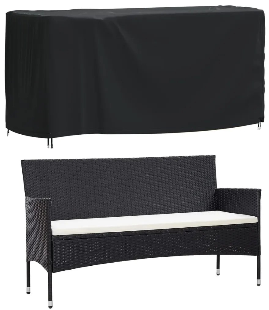 3196432 vidaXL Huse mobilier grădină 2 buc negru 180x70x90cm impermeabil 420D