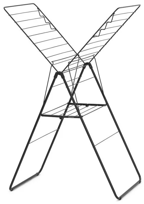 Uscator de rufe Brabantia Hangon 1004165, 20 m, 6 umerase, Reglabil, Blocare copii, Negru/mat