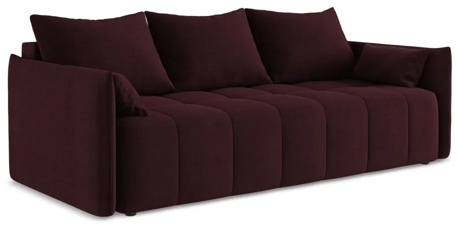 Canapea burgundy extensibilă/cu spațiu de depozitare 225 cm Moku – Makamii