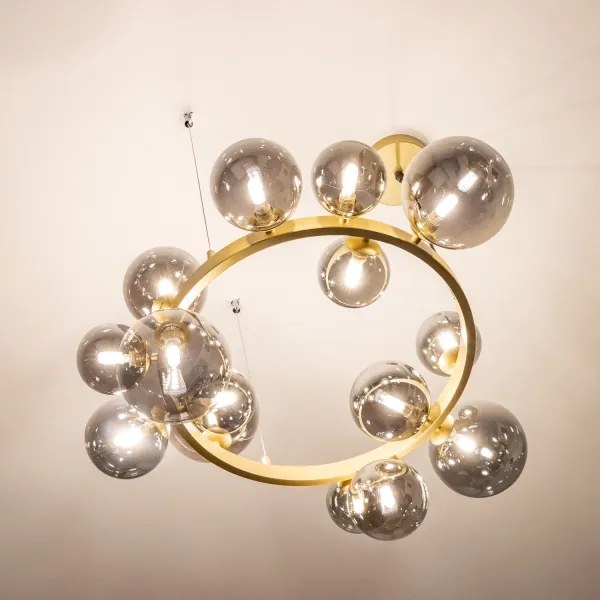 Lustră LED pe cablu Brilagi MILLA 15xG9/3W/230V auriu/fumuriu