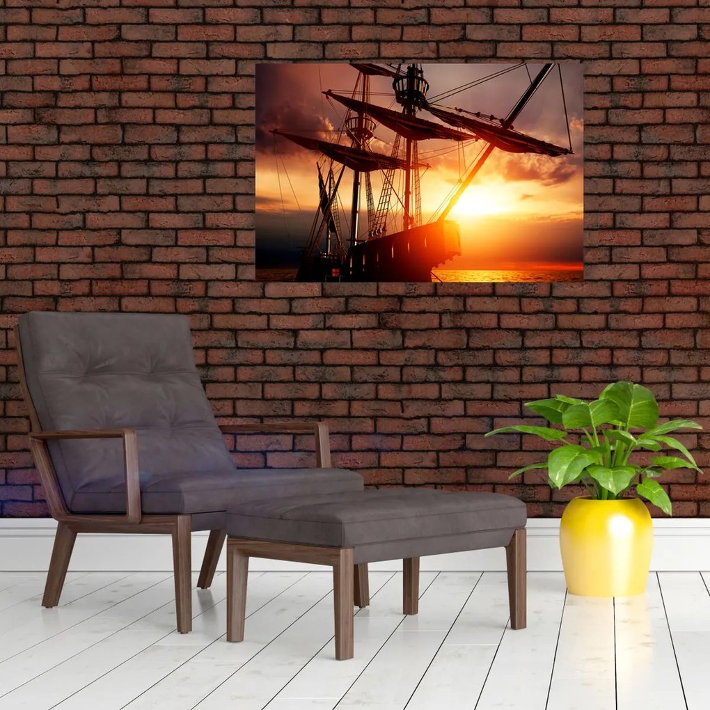 Tablou - Navă de pirați veche (90x60 cm)