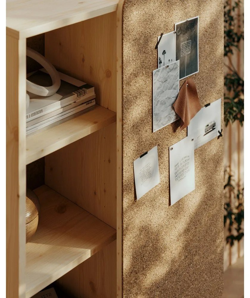 Bibliotecă din lemn de pin cu avizier Karup Design Slide