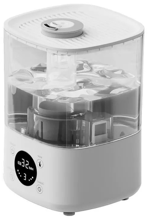 Umidificator de aer Xiaomi Lydsto F100S, 25W, 2,5 L, 3 trepte, 200 ml / h, Afisaj, Mod noapte, Timer, Alb