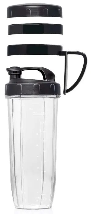 Blender Alpina Nutrition, 4 lame, 1200 W, 1 L, Fara BPA, Inox/Negru