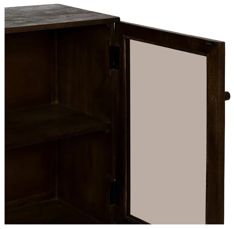 Vitrină maro din lemn de mango 180x87x35 cm Ravi – Ixia