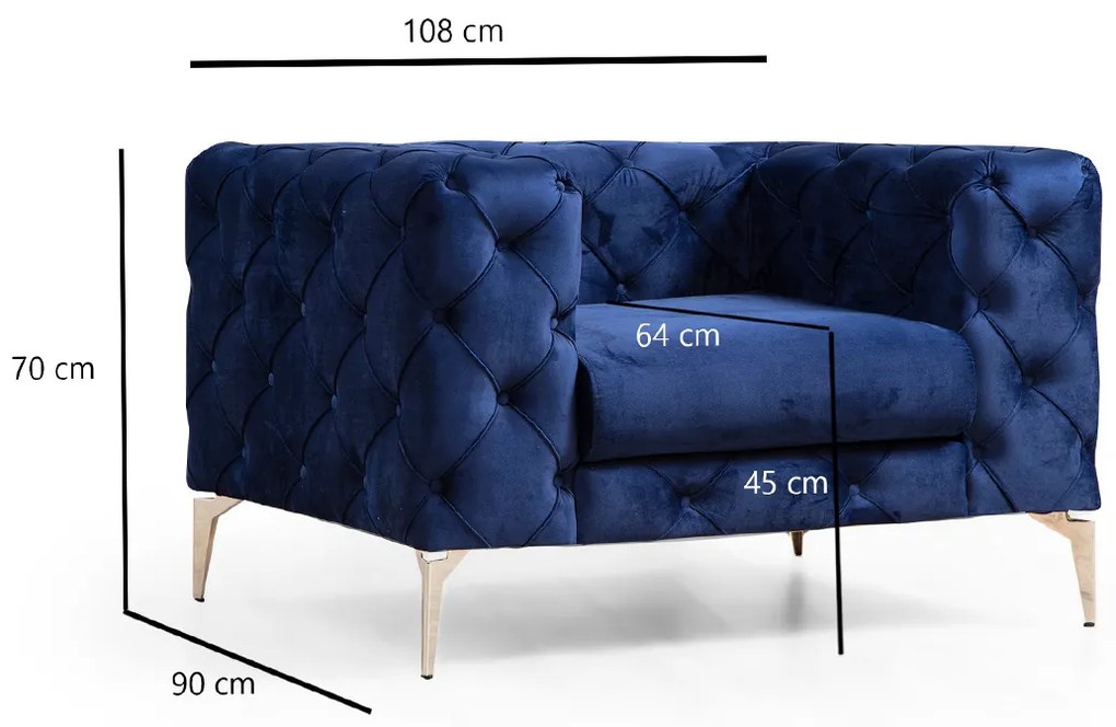 Fotoliu Como Navy Blue