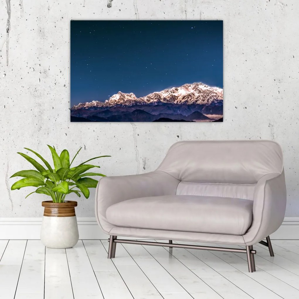 Tablou cu munți și cerul nocturn (90x60 cm)