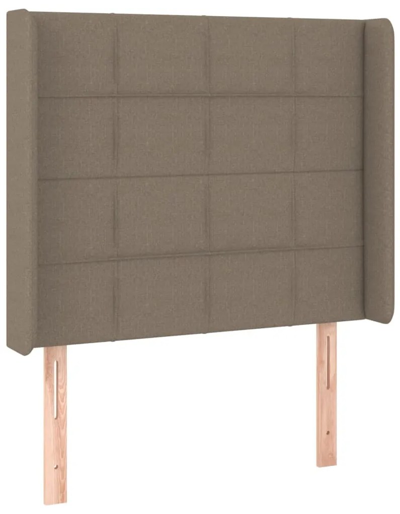 Tablie de pat cu aripioare gri taupe 93x16x118 128 cm textil 1, Gri taupe, 93 x 16 x 118 128 cm