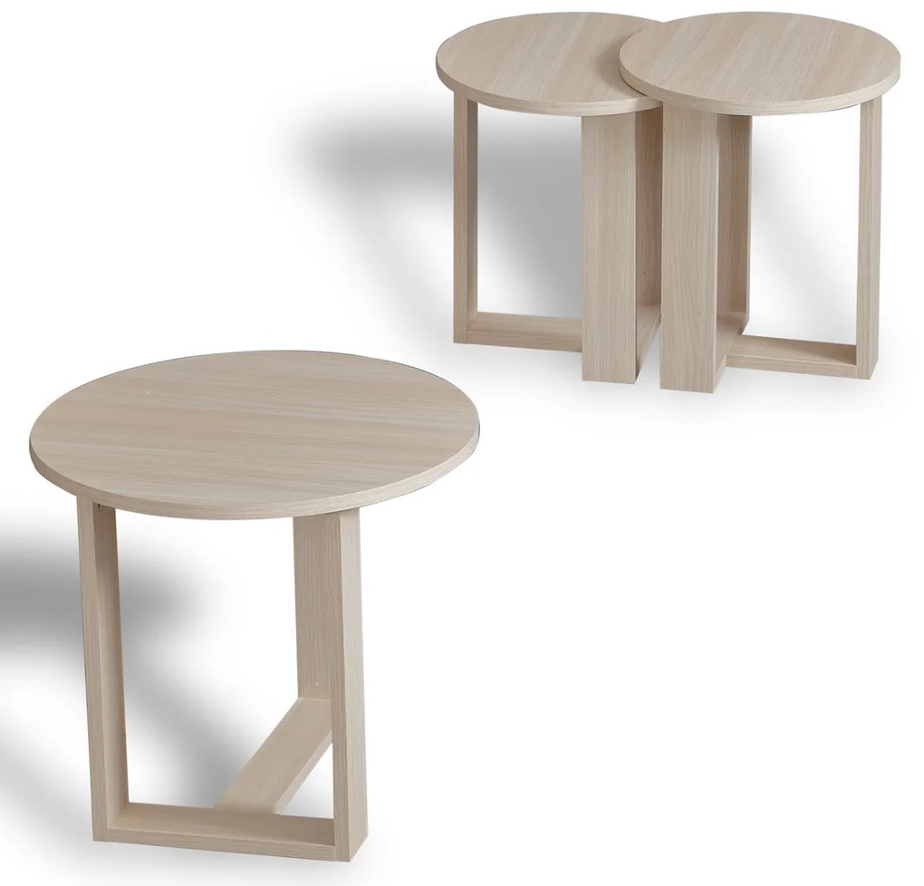 Masă pliantă Mira Oak, 3 buc