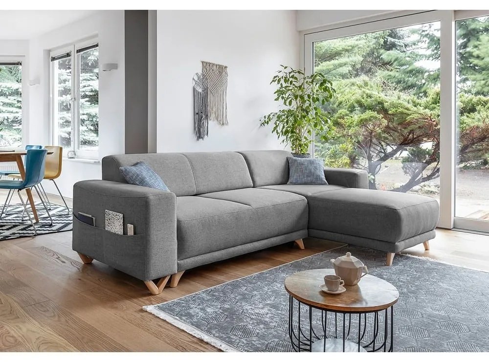 Colțar gri extensibil/cu spațiu de depozitare Classy Sophie – Miuform