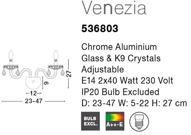 Aplica eleganta cu cristale K9 Venezia
