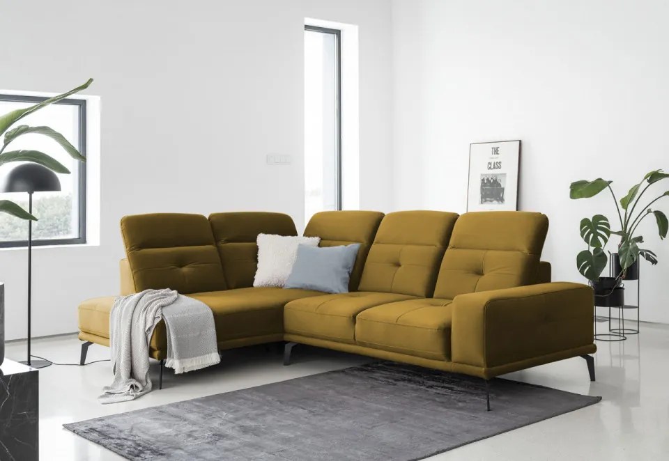 Coltar tapitat, 275x77x200 cm, Theodore L02, Eltap (Culoare: Verde - Lukso 35)