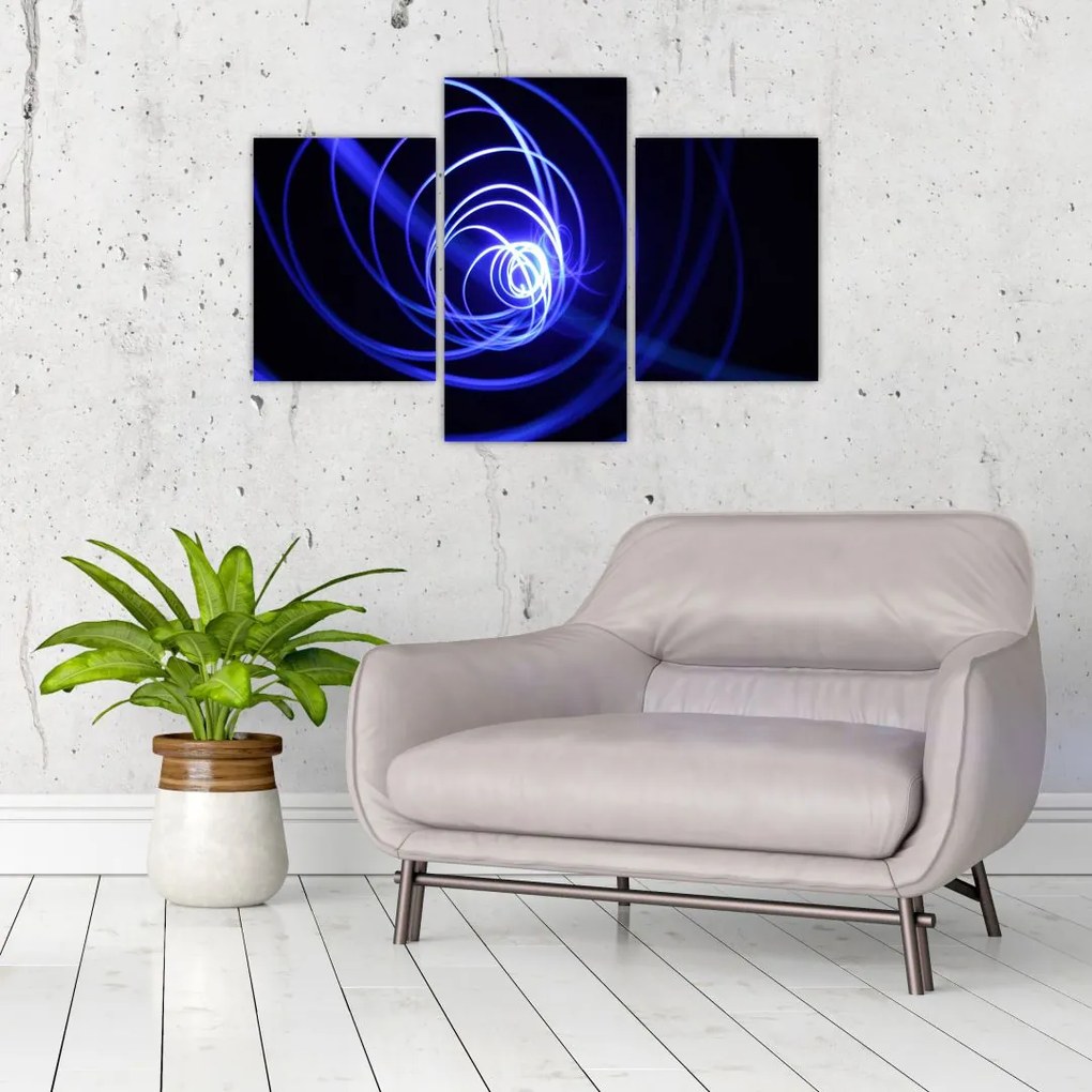 Tablou cu spirale albastre (90x60 cm)