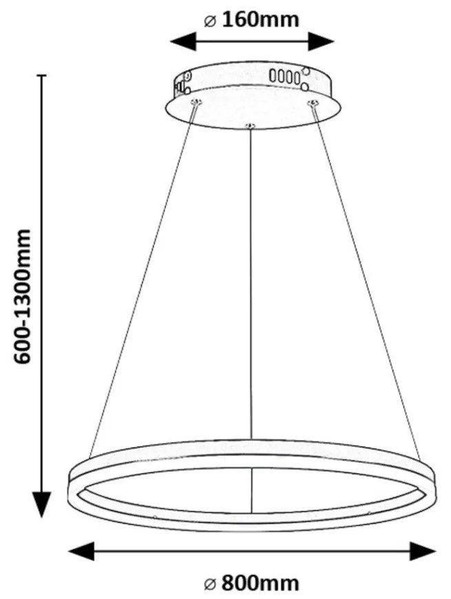 Lustra LED suspendata design circular Isaure, 80cm