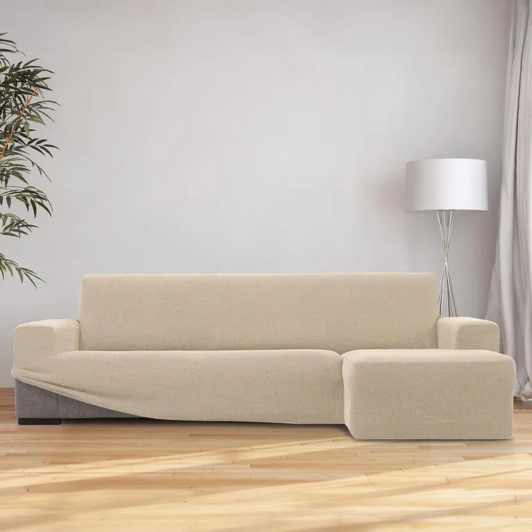 Huse super elastice HARMONIA smântânii canapea cu otoman dreapta (l. 210 - 320 cm)