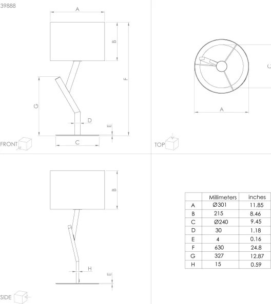 Lampă de masă BALNARIO 1xE27/40W/230V Eglo 39888