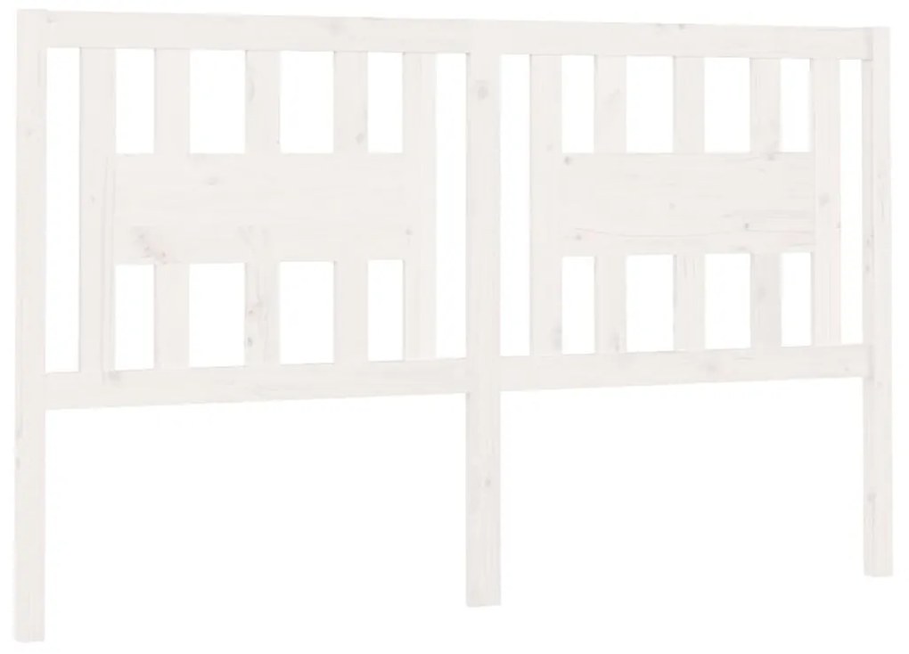 818666 vidaXL Tăblie de pat, alb, 141x4x100 cm, lemn masiv de pin