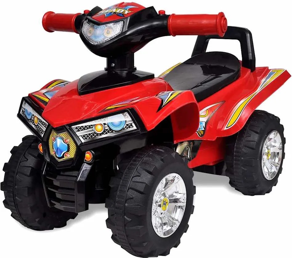 vidaXL ATV ride-on roșu pentru copii, cu sunet și lumină