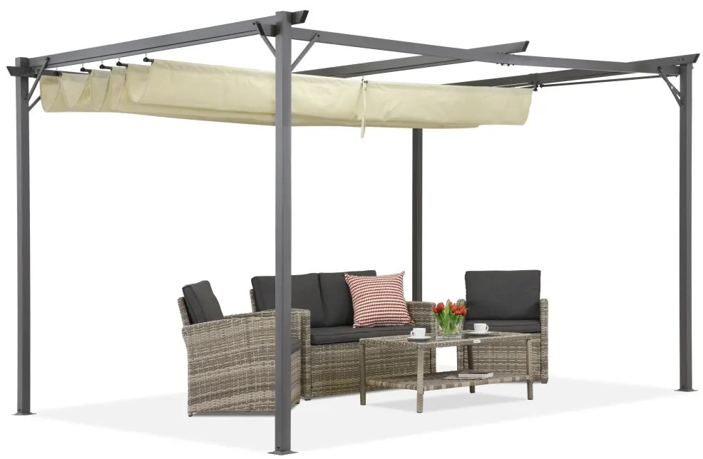 Pergolă retractabilă bej La Palma 3x4 Garden Point