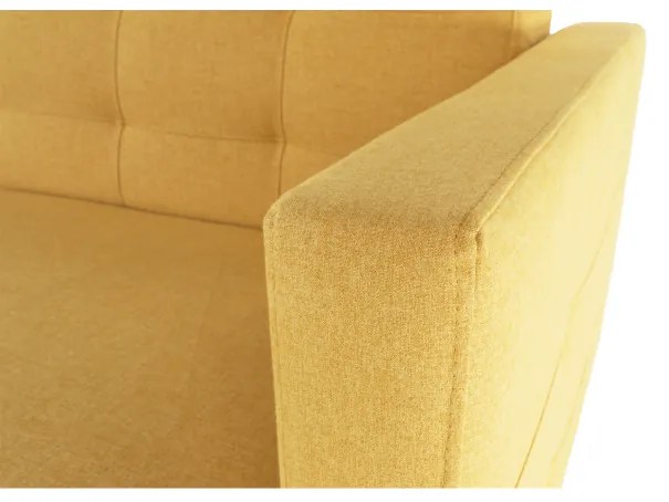 Set complet tapitat de canapea cu fotoliu, tesatura de culoare mustar, AMEDIA