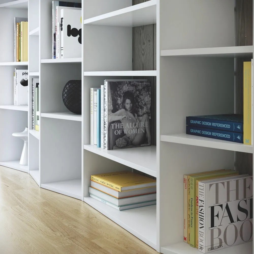 Bibliotecă TemaHome Valsa lățime 216 cm, alb