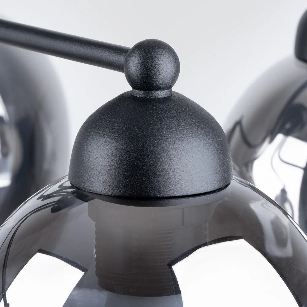 Plafonieră neagră cu abajur din sticlă 59x59 cm Garten – Sollux