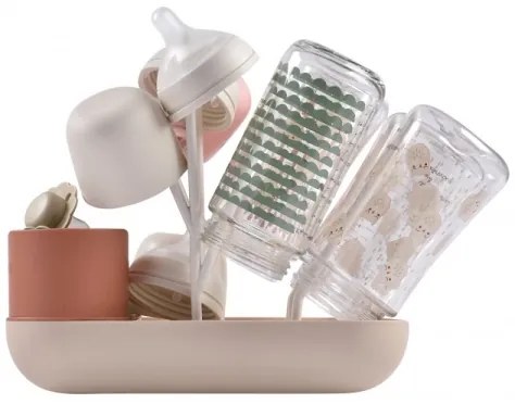 Suport pentru uscarea biberoanelor Beaba bej/portocaliu