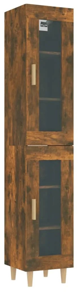 3115409 vidaXL Dulap înalt, stejar fumuriu, 34,5x34x180 cm, lemn prelucrat