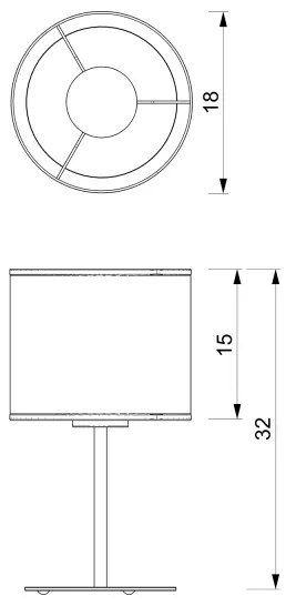 Lampă de masă LOFT SHADE 1xE27/60W/230V d. 18 cm albă/aurie