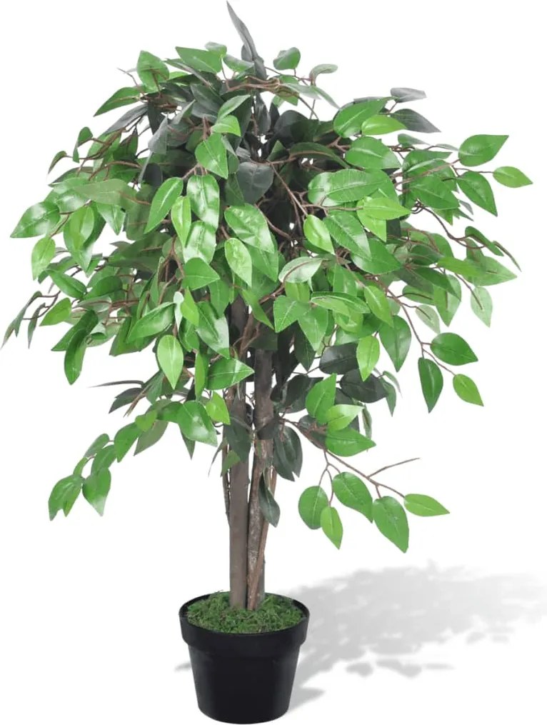vidaXL Planta artificială, arbore de ficus, cu ghiveci, 90 cm