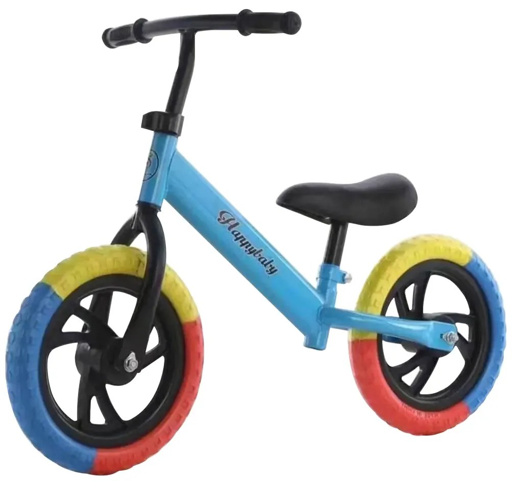 Bicicleta de echilibru fara pedale, 2 - 5 ani, Albastru, Roti in 3 culori