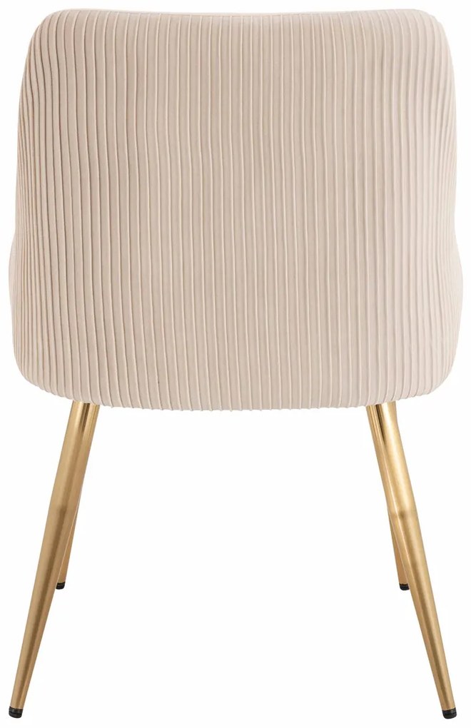 HR920 Scaun cu picioare aurii Crem din Catifea