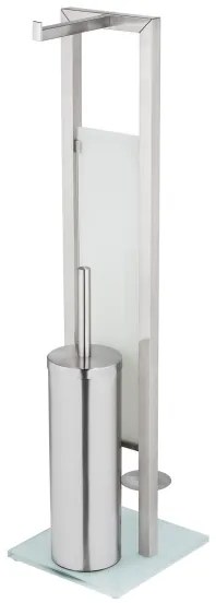 WENKO 25399100 - Perie WC RIVALTA, 18x70 cm, argintiu/alb/negru