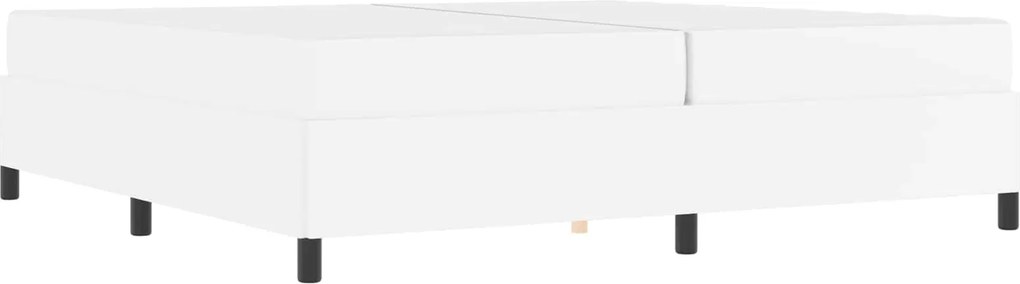 vidaXL Cadru de pat cu saltea Alb 200 x 200 cm țesătură
