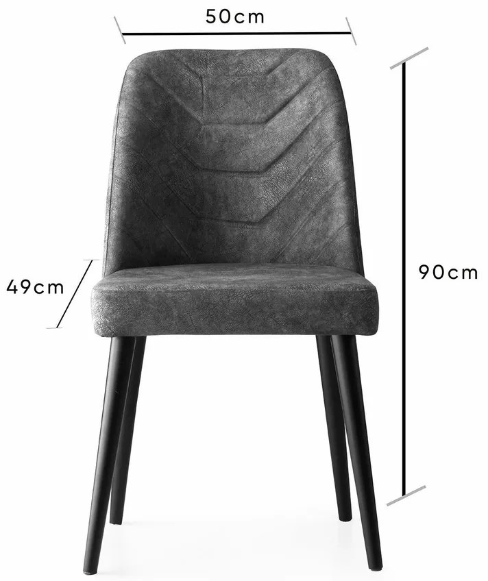 Set de scaune de sufragerie Dallas Anthracite, 2bucăți