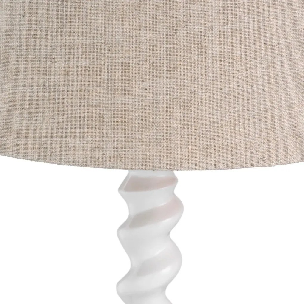 Lampa de masa LUX, Lemn, Tesatura, Alb, Massimo, 119673 HZ
