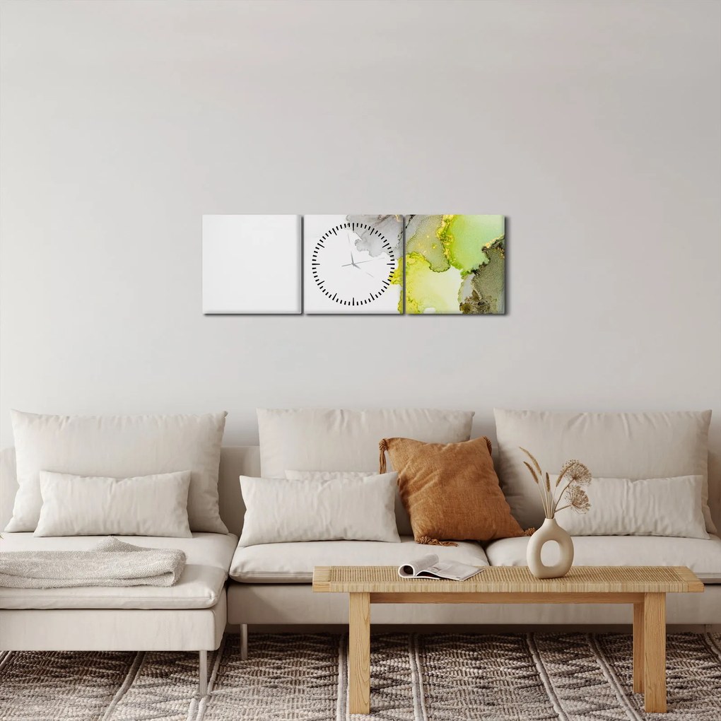 Tablou - Arta abstractă în cerneală (cu ceas) (90x30 cm)