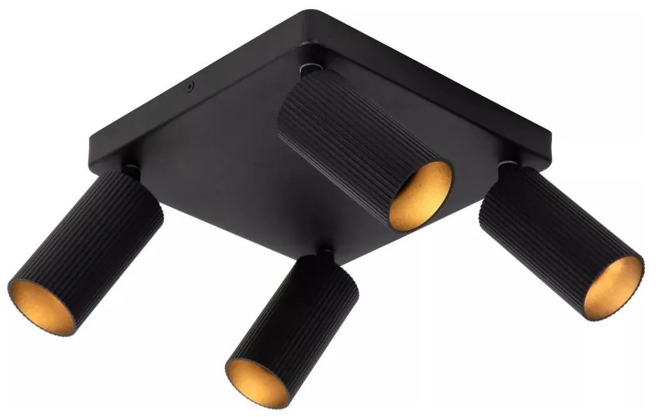 Lucide 09939/14/30 - Plafonieră cu spoturi CLUBS 4xGU10/40W/230V, neagră