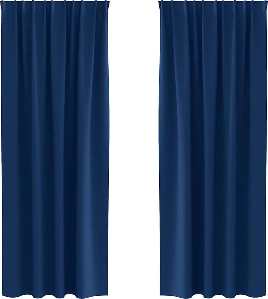 vidaXL Perdele Opaque cu Inel 2 pcs Albastru închis 260 x 140 cm
