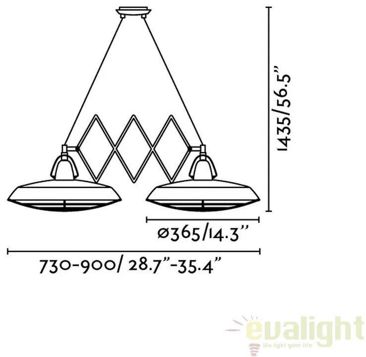 Lustra LED extensibila de exterior Industrial Style PLEC I 66215