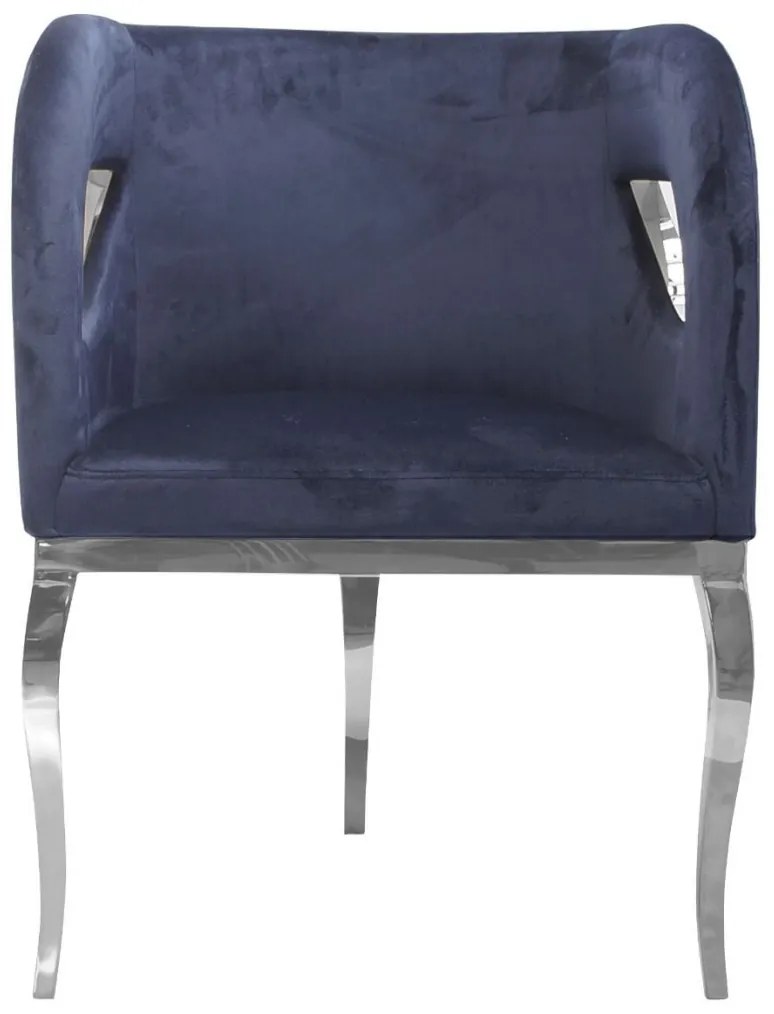Fotoliu tapitat Morello bleumarin/silver – H78 cm